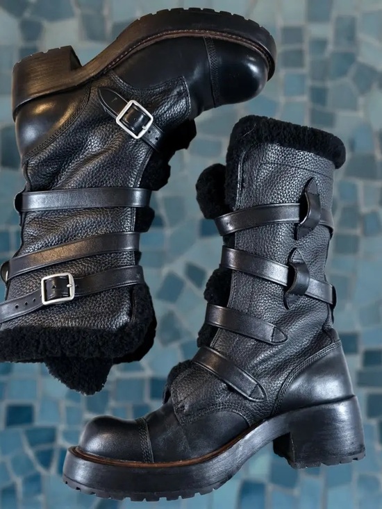 Coach Shoes - Coach Black Leather Moto Boots - Worn Once.